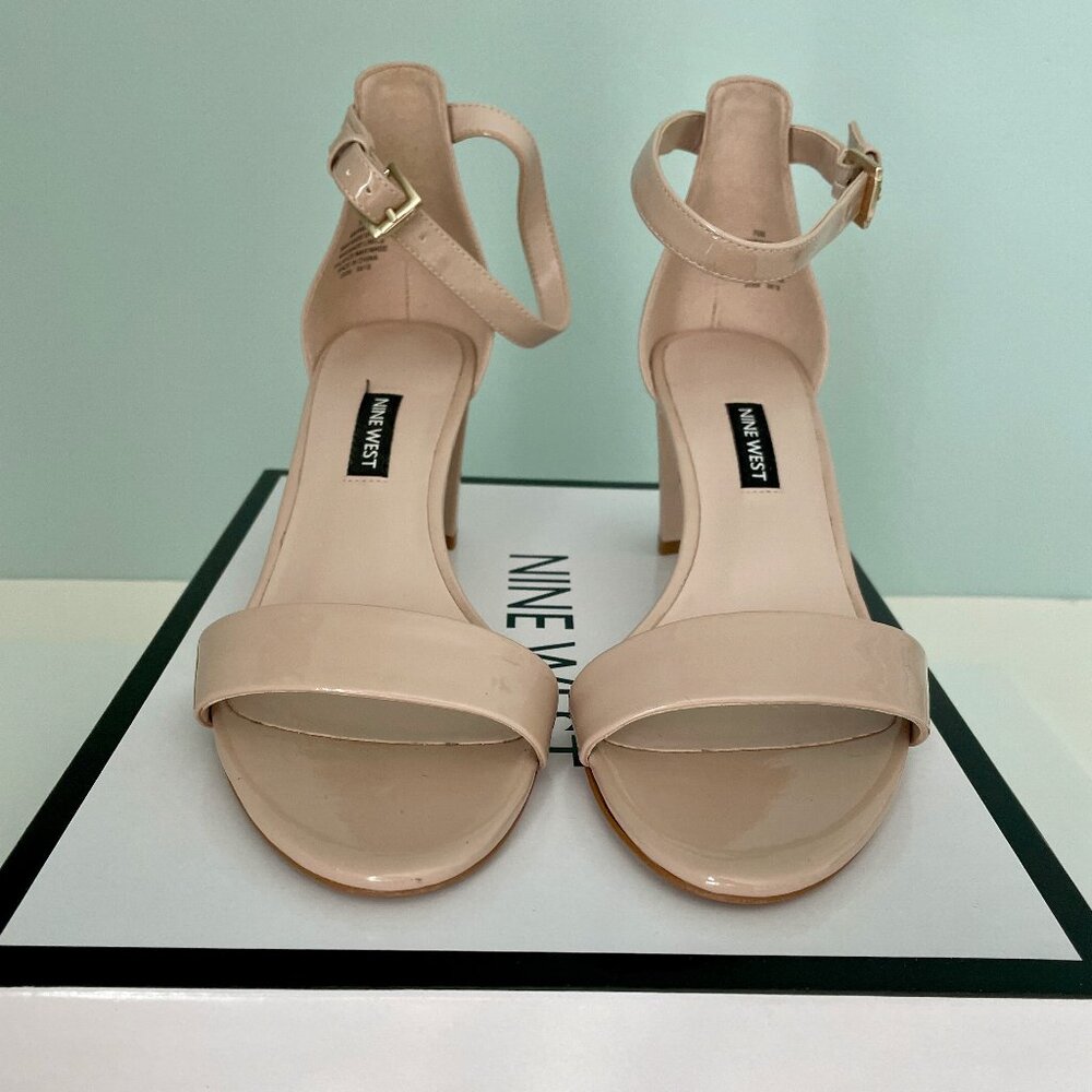 Nine West Pruce Block Heel Sandals, Women's Size 7.5 Natural